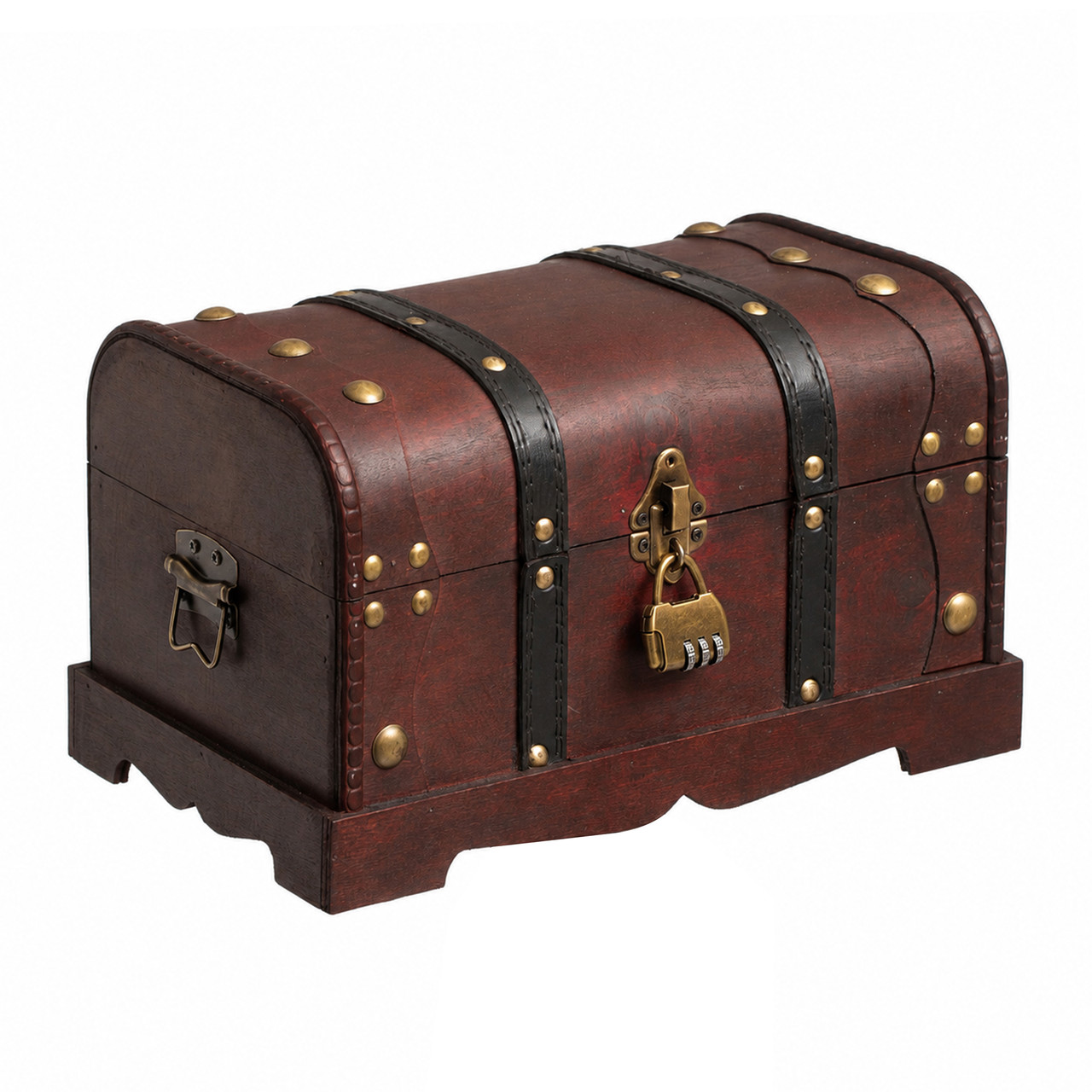 Vintiquewise Vintage Wooden Treasure Chest with Lock for Home