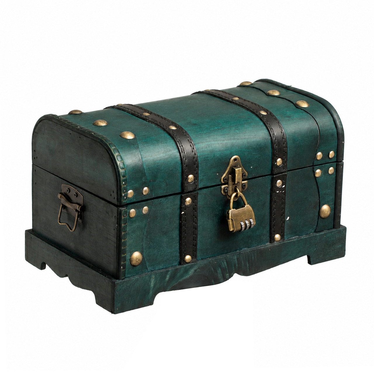 Vintiquewise Vintage Wooden Treasure Chest with Lock for Home