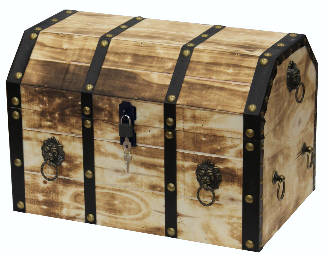 Buy Wholesale QI003319L Large Wooden Decorative Lion Rings Pirate Trunk  with Lockable Latch and Lock
