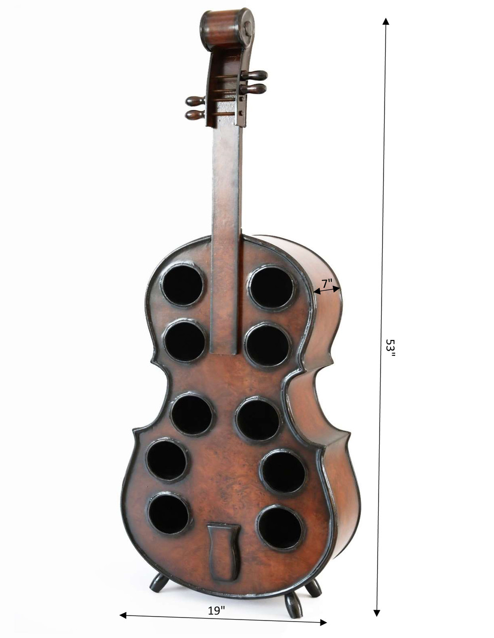 Buy Wholesale QI003342L Wooden Violin Shaped Wine Rack-10 Bottle