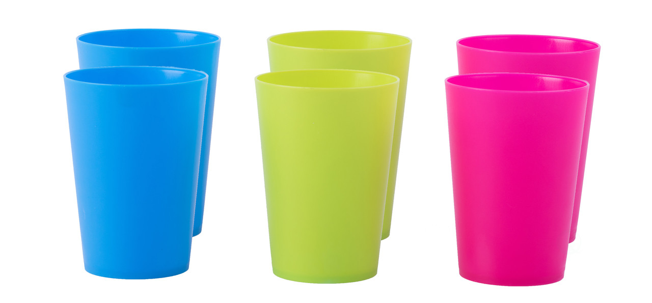 Buy Wholesale QI003475.6 Plastic Reusable Cups 7 OZ Set of 6 (2 Red, 2  Green, 2 Blue)