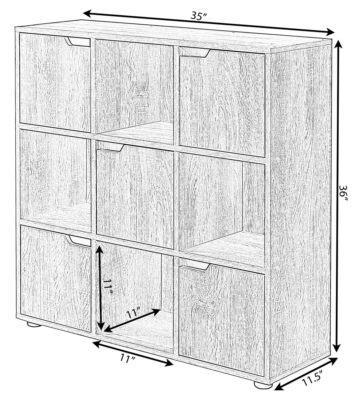 Buy Wholesale QI003677 9 Cube Wooden Organizer With 5 Enclosed