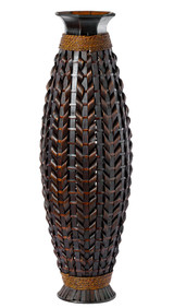我谷風盆　約32cm×約22.5cm×約3.5cm Uniquewise 39 in. High Black Tall Bamboo Floor Standing Vase