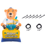 Giant Hanukkah Inflatable Bear - Yard Decor with Built-in Bulbs, Tie-Down Points, and Powerful Built in Fan