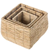 Woven Square Flower Pot Planter with Leak-Proof Plastic Lining