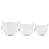 Decorative Round Wicker Woven Rope Storage Blanket Basket with Braided Handles
