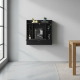 Wall Mount Folding Laptop Writing Computer or Makeup Desk with Storage Shelves and Drawer