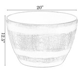 Brown Outdoor Rustic Half Barrel Flower Garden Planter Bowl, Plastic
