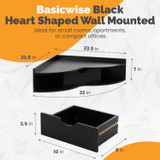 Basicwise Wall Mounted Folding Desk with Drawer & Shelves - Fold Down Table for Small Spaces, Home Office, Bedroom, Laundry - 33x23.5 in, Modern Floating Workspace, Space-Saving Design