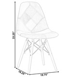 Modern Fabric Patchwork Chair with Leather and Suede Like Tones with Wooden Legs for Kitchen, Dining Room, Entryway, Living Room Modern Fabric Patchwork Chair with Leather and Suede Like Tones with Wooden Legs for Kitchen, Dining Room, Entryway, Living Room