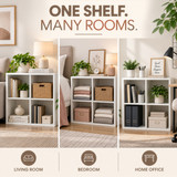 Modern Wooden Toy Storage Bookshelf 4 Cube Organizer Square Bookcase