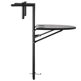 Indoor and Outdoor Rattan Decorative Plastic Foldable Balcony Table, Black