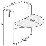 Indoor and Outdoor Rattan Decorative Plastic Foldable Balcony Table, Black