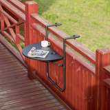 Indoor and Outdoor Rattan Decorative Plastic Foldable Balcony Table, Black