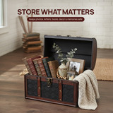 Wooden Leather Treasure Chest