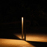 Decorative Driveway Bollard Rectangle LED Garden Light, Large Black Aluminum Pathway Yard Outdoor Light