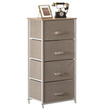 Sand Beige Bins and White Frame Storage Night Chest and Storage Chest