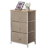 Sand Beige Bins and White Frame Storage Night Chest and Storage Chest
