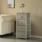 Sand Beige Bins and White Frame Storage Night Chest and Storage Chest