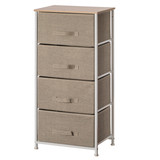 Sand Beige Bins and White Frame Storage Night Chest and Storage Chest