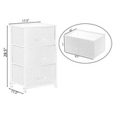 Sand Beige Bins and White Frame Storage Night Chest and Storage Chest