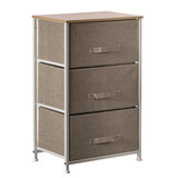 Sand Beige Bins and White Frame Storage Night Chest and Storage Chest