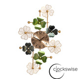 Big Leaf Art Wall Clock, Decorative Unique Metal 33.50” Oversize Timepiece – Mounted vertical or horizontal–for Traditional, Minimalist, and Modern Use – Hanging Supplies Included, Unique Home Decor