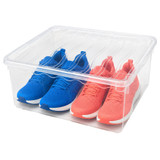 Basicwise Clear Shoe Storage Boxes with Lids - Stackable Plastic Organizer Bin for Closet, Sneaker Storage, Accessories - Shatterproof, Secure-Fit, SIngle, Set of 3, and Set of 6