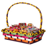 Vibrant Wicker Gift Basket – Versatile Woven Basket with Handle for Easter Candy, Fruit, Snacks, Garden Wedding Decor, Adult Easter Gifts, Party Favors, Kitchen Storage, and Garden Decor