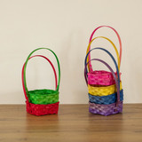 Set of 6 Decorative Baskets in Assorted Colors - Perfect for Easter Egg Hunts, Trick or Treat, Wedding Flower Girl Baskets, Halloween Parties, Christmas Decor, and Thanksgiving Decorations