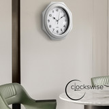 Clockswise 12-inch Non-Ticking Octagon Plastic Analog Wall Clock - Elegant Decorative Accent for Home Décor in Bedroom, Bathroom, Living Room, Dining Room, Entryway, Hallway, Kitchen or Office, Black