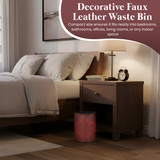 Vintiquewise Faux Leather Antique Design Waste Bin