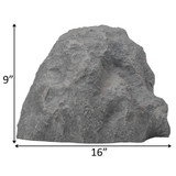 Decorative Outdoor Weather-Resistant Artistic Artificial Faux Stone Rock, Garden Patio Granite Grey Fiberglass Stone