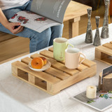 Vintiquewise Rustic Wooden Pallet Display Stand Natural Wood Riser for Home Decor Table Centerpiece Candle or Dessert Holders Plant Pot DIY Craft Party Accents and Event Presentation