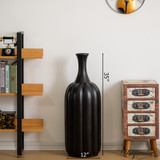 Uniquewise 35" Tall Fiberglass Floor Vase Modern Flower Holder for Pampas Grass Fake Plants & Floral Arrangements Decorative Accent for Living Room Home Office Weddings Parties and Event Spaces, Black Uniquewise 35" Tall Fiberglass Floor Vase Modern Flower Holder for Pampas Grass Fake Plants & Floral Arrangements Decorative Accent for Living Room Home Office Weddings Parties and Event Spaces, Black