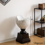 Uniquewise 28-inch Modern Sculptural Cracked Egg-Shaped Marble Inspired Planter with Black Pedestal Base Minimalist Decorative Accent for Living Room Entryway Balcony Hotel Lobby Restaurant or Office Uniquewise 28-inch Modern Sculptural Cracked Egg-Shaped Marble Inspired Planter with Black Pedestal Base Minimalist Decorative Accent for Living Room Entryway Balcony Hotel Lobby Restaurant or Office
