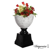 Uniquewise 28-inch Modern Sculptural Cracked Egg-Shaped Marble Inspired Planter with Black Pedestal Base Minimalist Decorative Accent for Living Room Entryway Balcony Hotel Lobby Restaurant or Office Uniquewise 28-inch Modern Sculptural Cracked Egg-Shaped Marble Inspired Planter with Black Pedestal Base Minimalist Decorative Accent for Living Room Entryway Balcony Hotel Lobby Restaurant or Office