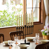 Vintiquewise 9-Branch Hanukkah Menorah with Candle Holders Mid Century Inspired Judaica Accent Piece Elegant Holiday Centerpiece for Home Office Synagogue and Family Hanukkah Celebrations Vintiquewise 9-Branch Hanukkah Menorah with Candle Holders Mid Century Inspired Judaica Accent Piece Elegant Holiday Centerpiece for Home Office Synagogue and Family Hanukkah Celebrations