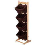 Wickerwise 4-Tier Wooden Frame Stand with Woven-Inspired Plastic Baskets Freestanding Organizer Rack for Retail Display Market Stall or Home Storage in Kitchen Pantry Bathroom Closet & Laundry Room Wickerwise 4-Tier Wooden Frame Stand with Woven-Inspired Plastic Baskets Freestanding Organizer Rack for Retail Display Market Stall or Home Storage in Kitchen Pantry Bathroom Closet & Laundry Room