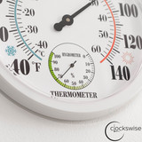 Clockswise 10" Outdoor Indoor Wall Thermometer and Hygrometer Combo Temperature & Humidity Gauge with Fahrenheit & Celsius Scale Decorative Weather Monitor for Home Garden Greenhouse or Office, White