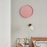 Clockswise 12" Rose Pink Hex Embossed Wall Clock Modern Decorative Round Hanging Design with Geometric Pattern Perfect for Bedroom Living Room Kitchen Office Nursery and Contemporary Home Décor