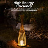 Vintiquewise Hand-Woven Tall Bamboo LED Floor Standing Lantern – Bohemian Wicker Decorative Lamp and Farmhouse Accent for Living Rooms Entryways Patios and Garden