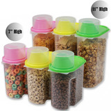 BPA-Free Plastic Food Saver-Kitchen Food Cereal Storage Containers with Graduated Cap