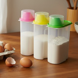 BPA-Free Plastic Food Saver-Kitchen Food Cereal Storage Containers with Graduated Cap