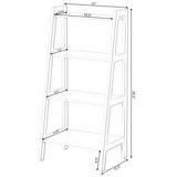 Basicwise 4 Tier Freestanding Ladder Shelf Open Bookcase and Display Rack for Books Plants & Decorative Accessories Stylish Storage & Organization Solution for Living Room Bedroom or Office Décor