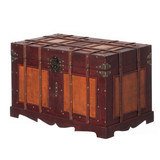 Large Antique Style Steamer Trunk-Decorative Storage Box