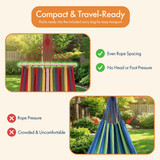 Gardenised Hammock with Wood Spreader Bars Portable Outdoor Hanging Design with Carry Bag and Ropes for Garden Backyard Patio Camping & Travel Use