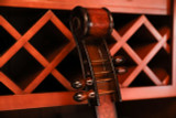 Decorative 10 Bottle Wooden Cello Shaped Wine Rack 53 Inch Floor Violin