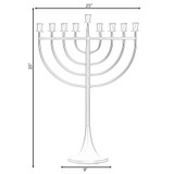 Modern Solid Metal Judaica Hanukkah Menorah 9 Branched Candelabra