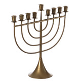 Modern Solid Metal Judaica Hanukkah Menorah 9 Branched Candelabra